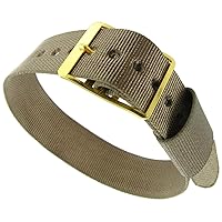 18mm Milano WB Sport Strap Wrap Thin Nylon Buckle Khaki Tan Replacement Watch Band E 18K