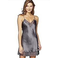 Women's Silk Chemise, Lace Trimmed Neck, Le Soir Collection, Sleepwear, Lingerie, Beautiful Gift Packaging