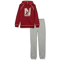 Nautica baby boys 2 Pieces Hooded Pullover Pants Set, Cabernet, 8 Years US