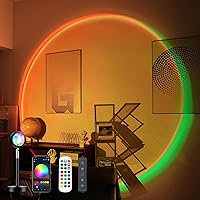 Sunset Lamp Projector with Remote Control, Multiple Colors LED APP Control Sunset Light Three Control Methods Night Light for Room Decor/Christmas Gifts/Photography/Party/Bedroom Decor