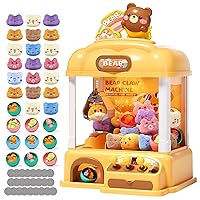 Bear Kids Claw Machine, Candy Vending Grabber, Prize Dispenser Toys for Girls and Boys, Electronic Claw Game Machine for Party Birthdays with Lights Sound, Includes 30 Toys and 25 Game Coins
