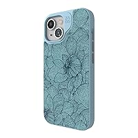 ZAGG London Snap iPhone 15/14/13 Case - Protective Cell Phone Case, Drop Protection (13ft/4m), Durable Graphene, MagSafe Phone Case, Slim and Lightweight, Floral Teal Blue