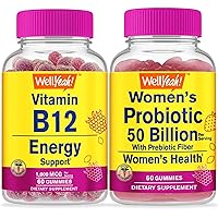 Vitamin B12 1000mcg + Probiotic 50B Women, Gummies Bundle - Great Tasting, Vitamin Supplement, Gluten Free, GMO Free, Chewable Gummy