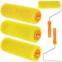 5 Pcs 8 Inch Textured Paint Roller Bed Liner Roller Covers and Frame Kit Orange Peel Texture Roller Roll on Bed Liner for Truck Coating Create Texture Effect
