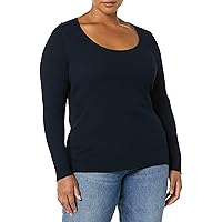 Amazon Essentials Women's Fine Gauge Stretch Scoop Neck Long-Sleeve Sweater (Available in Plus Size)