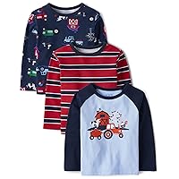 The Children's Place Baby Boys' and Toddler Long Sleeve Shirts 3-Pack