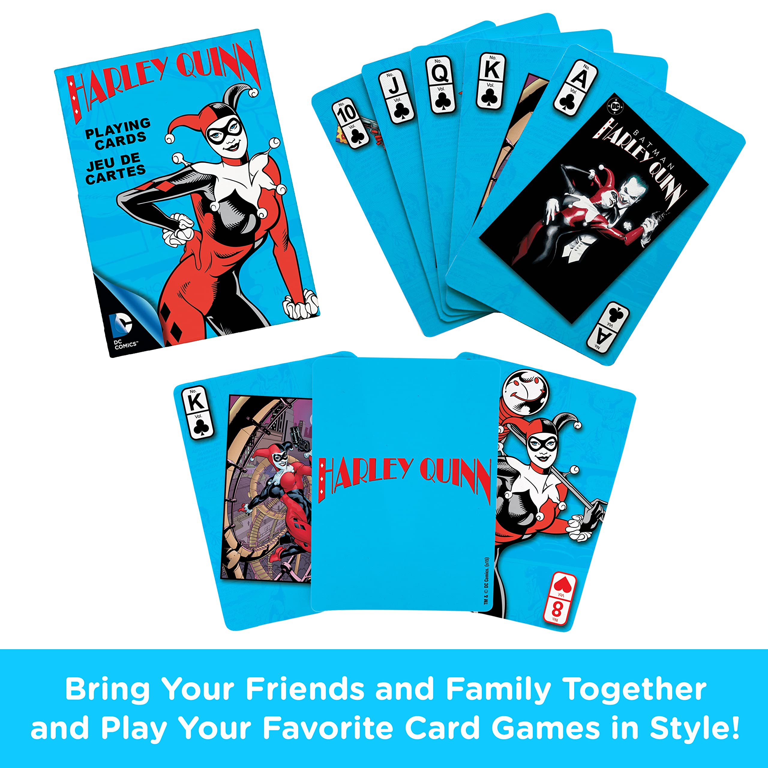 AQUARIUS DC Comics Harley Quinn Playing Cards - Harley Quinn Themed Deck of Cards - Officially Licensed DC Comics Merchandise & Collectibles