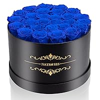Forever Preserved Roses in a Box, 100% Real Roses That Last Up to 3 Years, Preserved Flowers for Delivery Prime Birthday, Valentines Day Gifts for Her (Royal Blue)