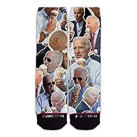 Function Joe Biden Ice Cream Collage Fashion Socks President 2020 No Malarkey Democrat Trump