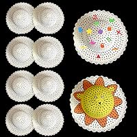 DIY White Straw Hats for Kids Creative Handcrafts Birthday Tea Party Favor Church Activity Festival Decor Easter Hats