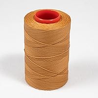 0.8mm Ritza 25 Tiger Thread - Braided Polyester Thread - Waxed for Leather Hand Sewing - Made in Germany - Full Factory Sealed Spools Manufactured by Julius Koch - 500 Meters, Colonial Tan - JK79