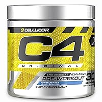 Cellucor C4 Original Pre Workout Powder ICY Blue Razz Sugar Free Preworkout Energy for Men & Women 150mg Caffeine + Beta Alanine + Creatine - 30 Servings (Packaging May Vary)