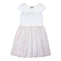 Disney girls Epilogue Elsa Dress, Glitter White, Large US