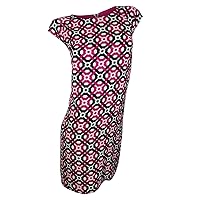 LAUNDRY BY SHELLI SEGAL Women's Pink White Geometric Print Shift Dress