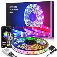 Nexillumi Led Lights for Bedroom 100ft with Color Changing Strip Lights with Remote and APP Control RGB Lighting Strip for Indoor Party Home Room Decor and 24V Power Supply