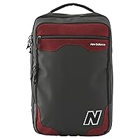 New Balance Laptop Backpack, Legacy Commuter Travel Bag for Men and Women, Black, Red, One Size