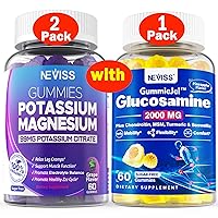NEVISS 2Pack Potassium Magnesium Gummies + 1Pack Glucosamine Filled Gummies