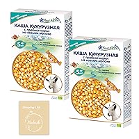 Organic Baby Cereal Bundle by Modovik. Include Two-7 Oz Pack of Fleur Alpine Organic Corn Cereal with Goat Milk and a Modovik Shopping List. Gluten-Free & Nutrient-Rich Organic Baby Food for Babies 5+ Months.