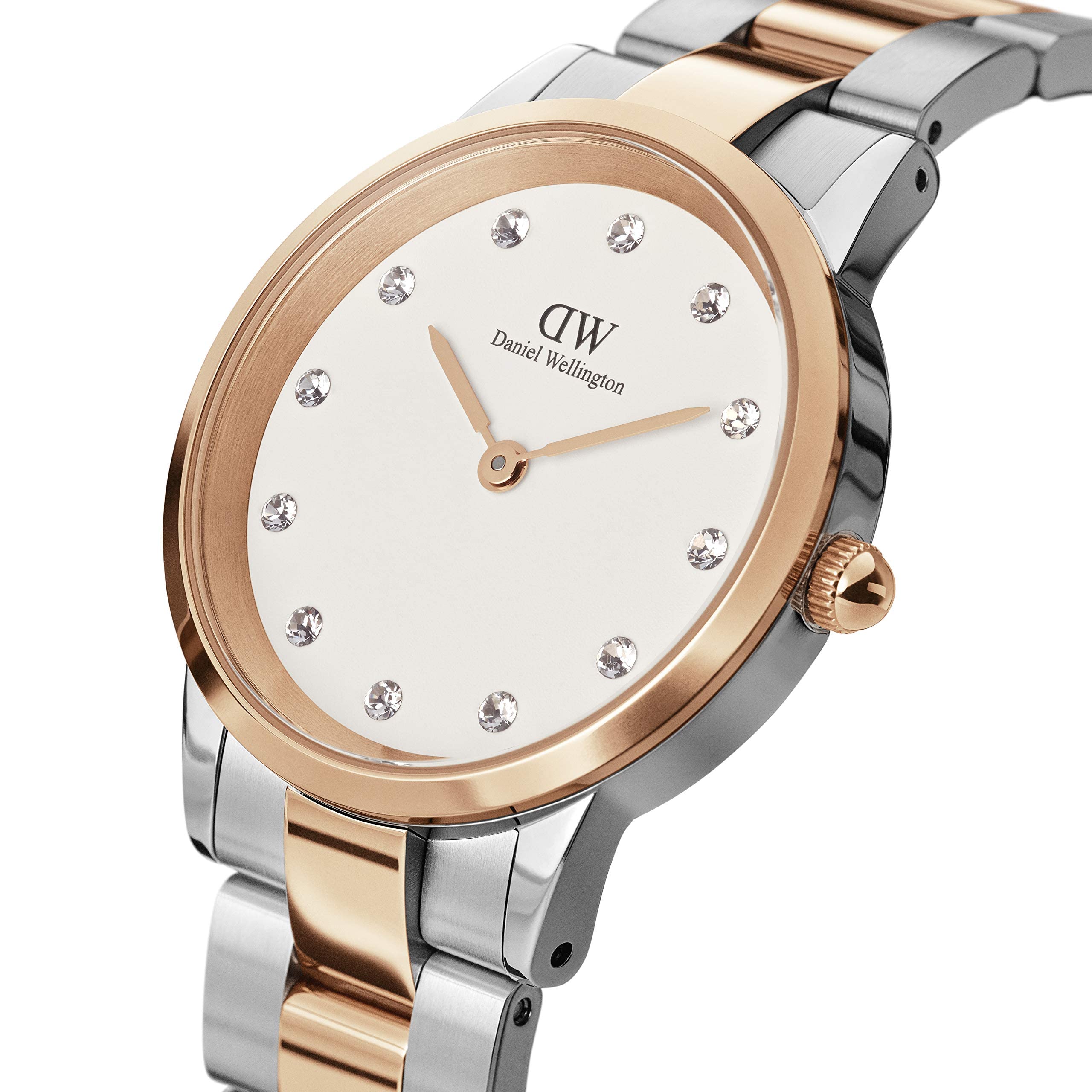 Daniel Wellington Iconic Link Lumine 32mm Two-Tone Watch with Elan Lumine Necklace in Rose Gold, Bundle