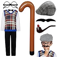 IKALI Boys Girls 100th Day of School Costume Outfit Cosplay Dress-up Set