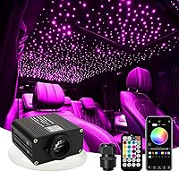AMKI Upgraded 16W Starlight Headliner Kit Twinkle+Sound Activated 600pcs 0.03in 9.8ft Cable Fiber Optic Light APP/Remote Control for Car Home Star Ceiling Decoration