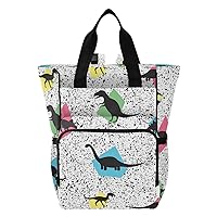 Cute Dinosaurs Diaper Bag Backpack for Baby Girl Boy Large Capacity Baby Changing Totes with Three Pockets Multifunction Baby Essentials for Playing Shopping Picnicking