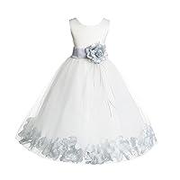 ekidsbridal Rose Petals Ivory Flower Girl Dress Birthday Girl Dresses Reception Dress 007ss
