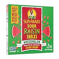Sun-Maid Fruity Raisins Snacks for Kids | Sour Watermelon | 0.7 Ounce | Pack of 7 | Whole Natural Dried Fruit | No Artificial Flavors | Non-GMO