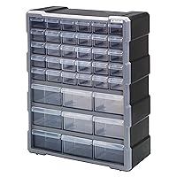 QUANTUM STORAGE SYSTEMS PDC-39BK Clear Plastic Parts Storage Hardware and Craft Drawer Cabinet, 39 Drawers