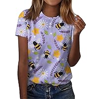 SCBFDI Sunflower Gifts, Sunflower Shirts for Women Basic Short Sleeve Baseball Mom Shirt Crewneck Aesthetic Tees Classy School Custom T Shirt