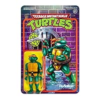 Super7 Teenage Mutant Ninja Turtles Michelangelo 3.75 in Reaction Figure