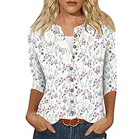 Prime Shopping Online, Lightweight Cardigans for Women Summer Trendy Floral Printed Button Down Shirt 3/4 Sleeve Fall Fashion Plus Size Tops Dressy Casual Blouses Comfy Clothes(F Light Pink,XX-Large)
