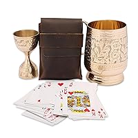 Beer Mug, Playing Card Case, Poker Organiser and Peg Measure Jigger Set, Playing Card Essentials, Poker Essentials, Indoor Party Essentials