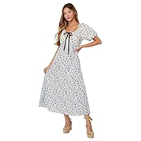 English Factory Women's Floral Print Puff Sleeves Maxi Dress