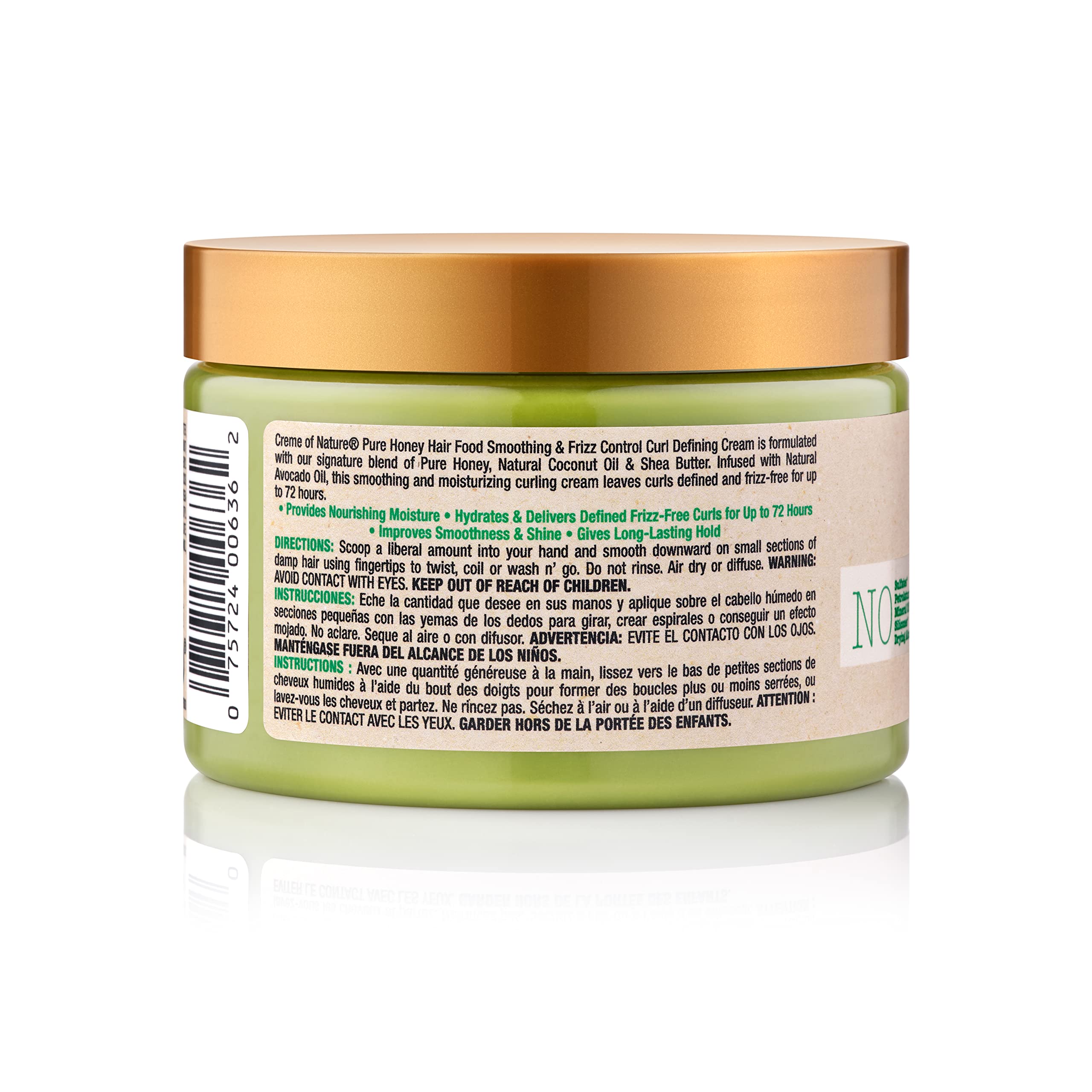 Avocado Hair Cream by Creme of Nature, Curl Cream for Curly Hair, Honey and Avocado Collection, 11.5 Oz