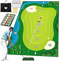 Chipping Golf Practice Mats Golf Game Training Mat Indoor Outdoor Games for Adults Family Kids Outdoor Play Equipment Stick Chip Golf Set Backyard Game(Patented)