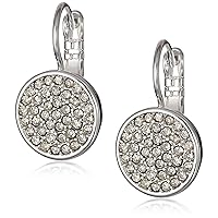 Anne Klein Silver Tone and Crystal Pave Stud Earrings