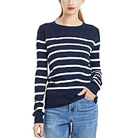 *daisysboutique* Womens Supersoft Striped V Crew Neck Lightweight Sweater Knitted Pullover