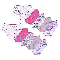 COVER GIRL Girls' Colorful 100% Cotton Hipster Underwear Panties, 10 Pack