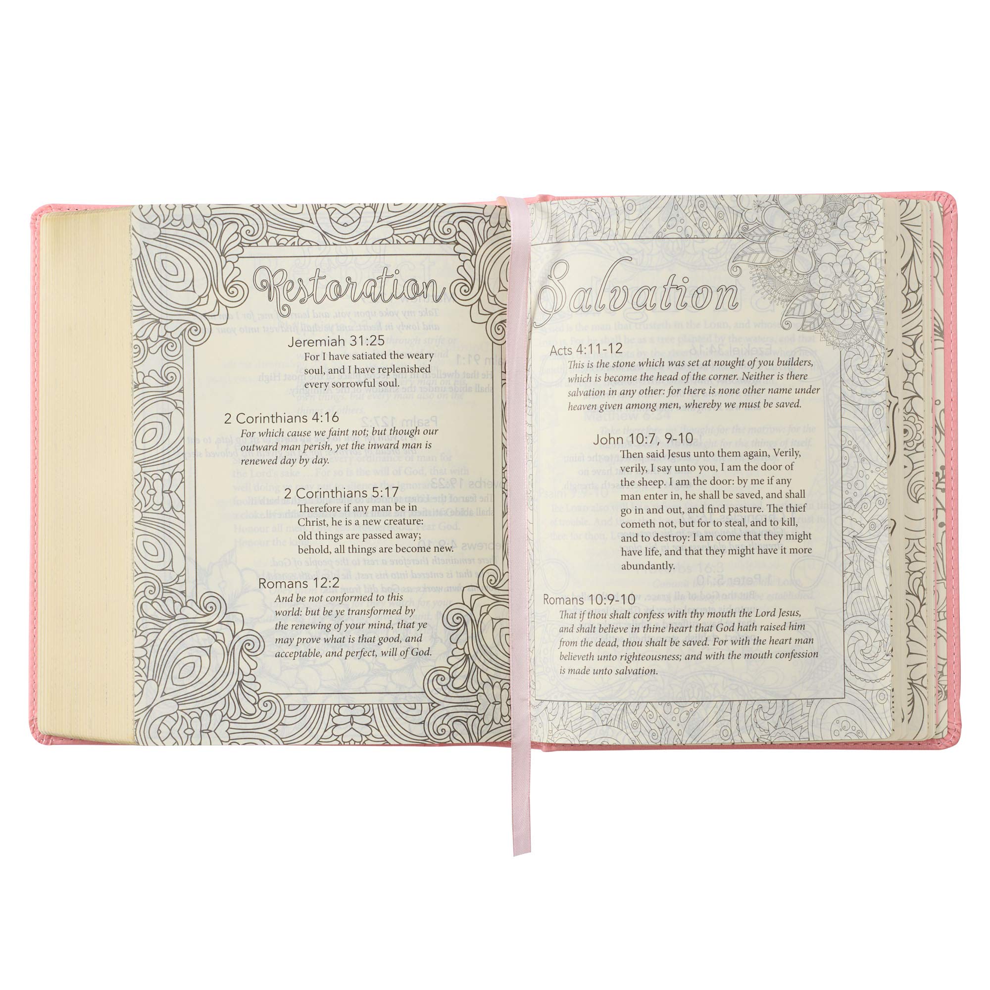 KJV Holy Bible, My Promise Bible, Faux Leather Hardcover w/Bible Tabs, Coloring Stickers, Ribbon Markers, King James Version, Pink