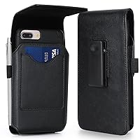 Mopaclle Phone Holster for iPhone 15 Plus,15 Pro Max, 14 Pro Max,13 Pro Max, 12 Pro Max, 11 Pro Max,Xs Max Belt Case Leather 360 Swivel Belt Clip Phone Holder Pouch Card Case (Fits Phone w/Thin Case)