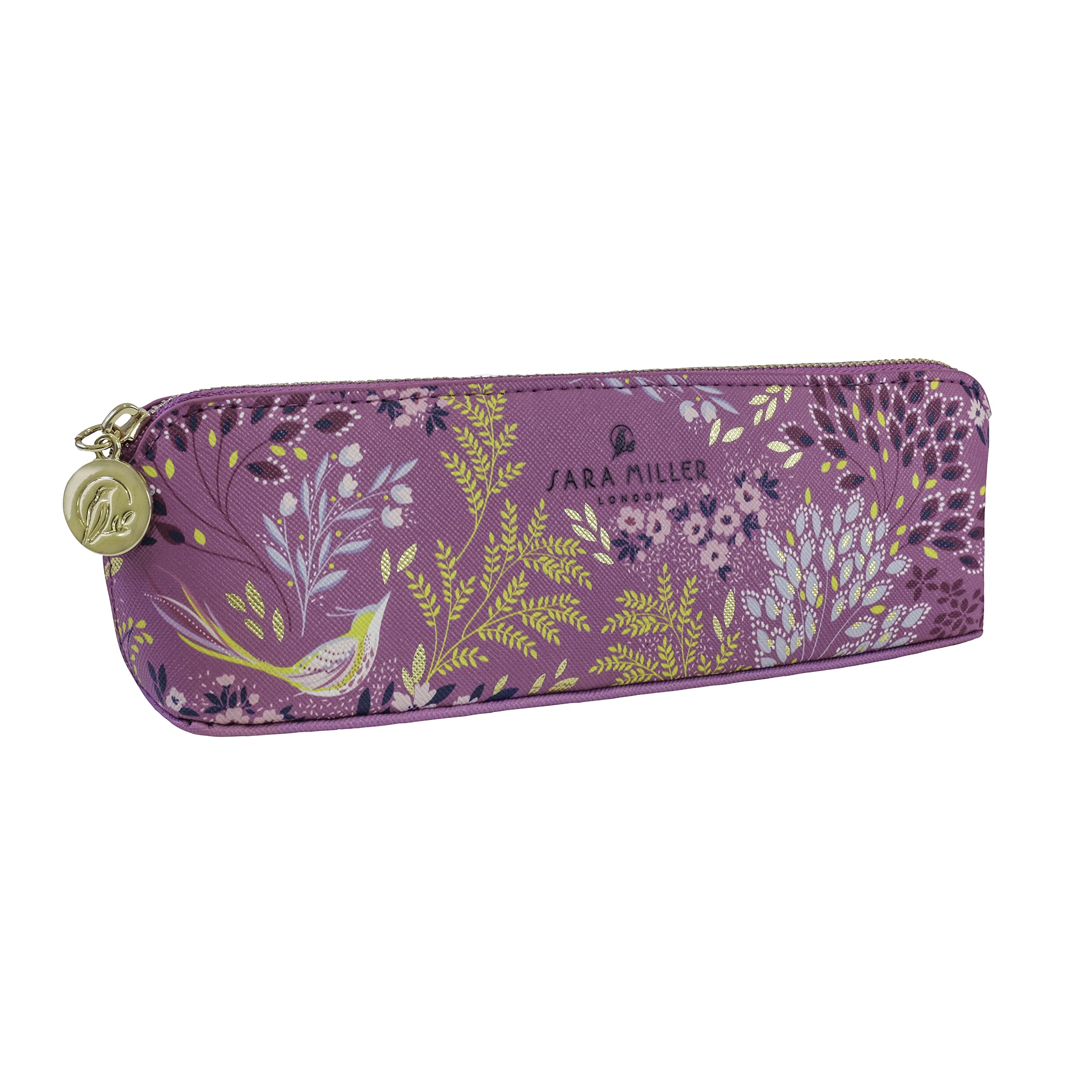 Portico Designs Pencil Case Sara Miller London Faux Leather Small Zippered Pouch, Purple