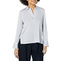 Vince Women's Classic Micro Stripe Pull Over Long Sleeve Blouse