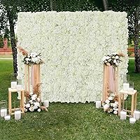 12 Pack White Artificial Flower Wall Backdrop Panels 15 x 15 Inch White Rose Wedding Backdrop 3D Floral Wall for Party Baby Shower Bridal Wedding Background Decor