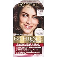L'Oreal Paris Excellence Creme Permanent Triple Care Hair Color, 5AR Medium Maple Brown, Gray Coverage For Up to 8 Weeks, All Hair Types, Pack of 1