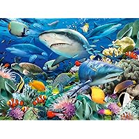 Ravensburger Shark Reef 100 Piece XXL Jigsaw Puzzle for Kids - 10951 - Every Piece is Unique, Pieces Fit Together Perfectly, Multicolor, 19.5 x 14.25 inches (49 x 36 cm) When Complete.