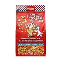 Plus - Puffed Dog Treats with Prebiotics and Probiotics - Chicken & Cheddar Cheese (24oz) - Made in USA