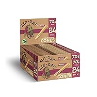 Zig-Zag Unbleached Pre Rolled Cones - 24 Pack Box (1 Box) & Bulk Carton of 12 Boxes (288 Cones) | Premium Quality, Slow Burn & Easy to Fill | Versatile Rolling Papers for Convenient Use. (12 Boxes of 24 Cones ( 288 Cones))