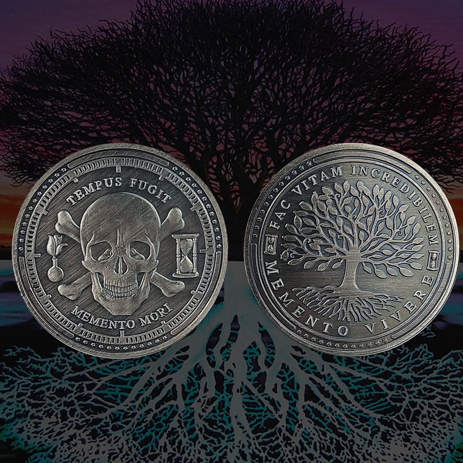 Memento Mori Memento Vivere Coin Stoic Reminder Token Skull Challenge Coin