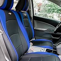 FH Group Front Set Faux Leather Car Seat Cushions, - 2 Pack Seat Covers for Cars Trucks SUV, Waterproof, Universal Fit Seat protector, Blue